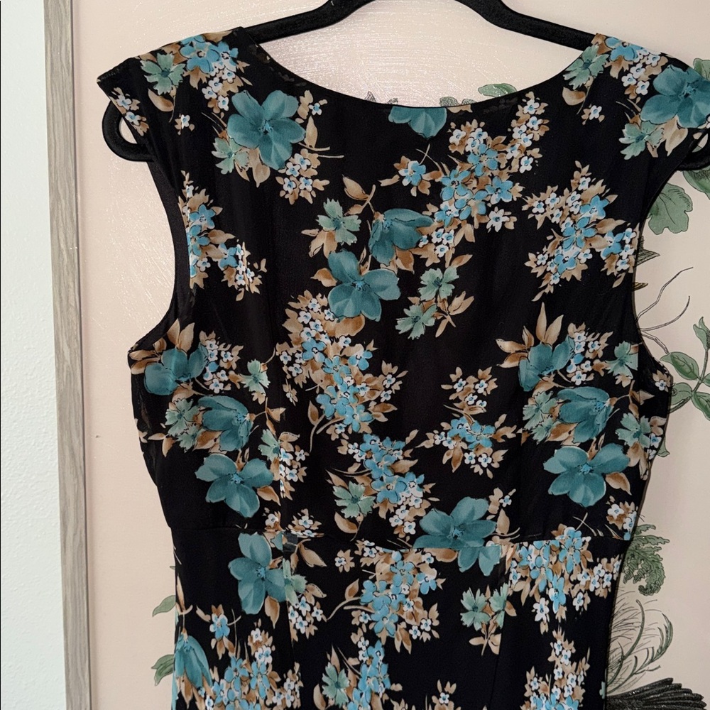 Vintage Connected Floral Whimsical Fairy Goth Flowy Midi Dress - Picture 7 of 7